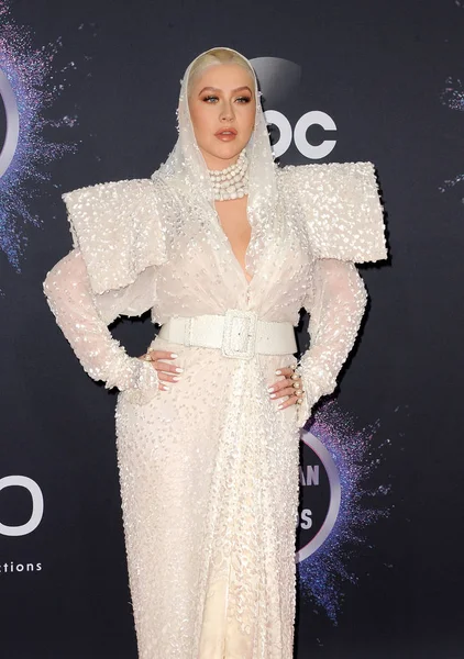 Τραγουδίστρια Christina Aguilera Στα 2019 American Music Awards Που Πραγματοποιήθηκαν — Φωτογραφία Αρχείου