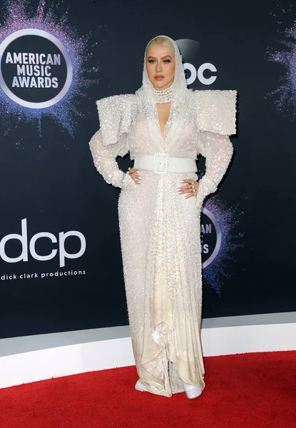 Τραγουδίστρια Christina Aguilera Στα 2019 American Music Awards Που Πραγματοποιήθηκαν — Φωτογραφία Αρχείου