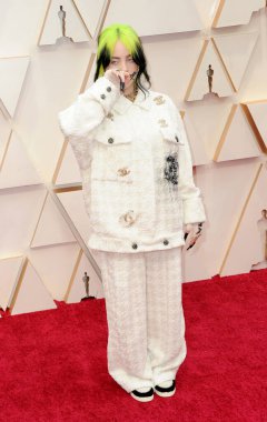 Müzisyen Billie Eilish, 9 Şubat 2020 'de Hollywood Dolby Tiyatrosu' nda düzenlenen 92. Akademi Ödülleri 'nde.