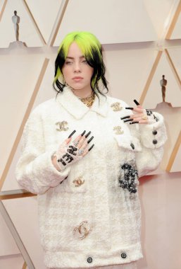 Müzisyen Billie Eilish, 9 Şubat 2020 'de Hollywood Dolby Tiyatrosu' nda düzenlenen 92. Akademi Ödülleri 'nde.