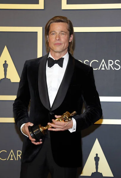 Ator Brad Pitt 92Nd Academy Awards Sala Imprensa Realizada Dolby — Fotografia de Stock