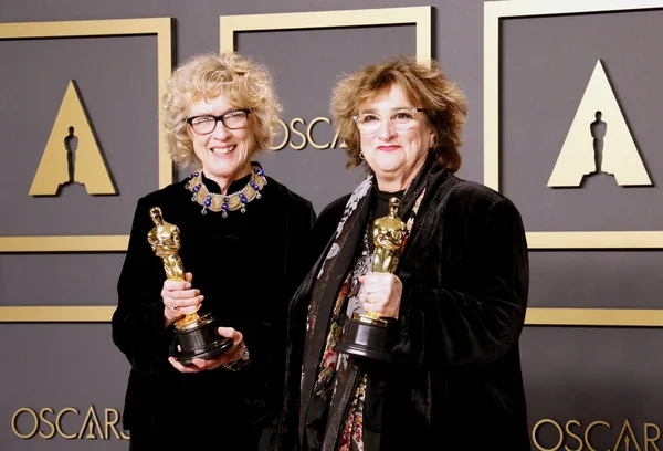 Nancy Haigh Dan Barbara Ling Academy Awards Press Room Yang — Stok Foto