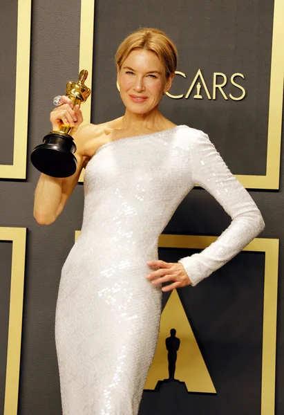 第92回アカデミー賞女優レネ ツェルウェガー プレス ルーム2020年2月9日 アメリカ ハリウッドのドルビー シアターで開催 — ストック写真