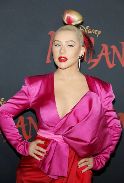 Christina Aguilera Estreno Mundial Mulan Disney Celebrado Dolby Theatre Hollywood — Foto de Stock