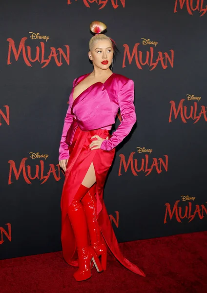 Christina Aguilera World Premiere Disney Mulan Held Dolby Theatre Hollywood — Stock Photo, Image