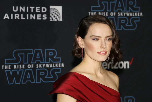 Actriz Daisy Ridley Estreno Mundial Star Wars Rise Skywalker Disney —  Fotos de Stock