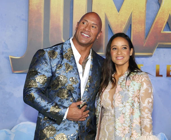 Dwayne Johnson Och Dania Ramirez Världspremiären Jumanji Next Level Som — Stockfoto