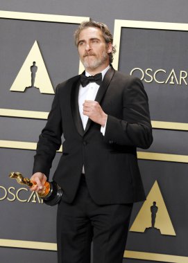 Aktör Joaquin Phoenix 92. akademi ödüllerinde - 9 Şubat 2020 'de Hollywood Dolby Tiyatrosu' nda basın odası.