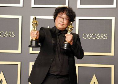 Yönetmen Bong Joon-ho 92. Akademi Ödülleri - 9 Şubat 2020 'de ABD' nin Hollywood kentindeki Dolby Tiyatrosu 'nda düzenlenen Basın Odası.