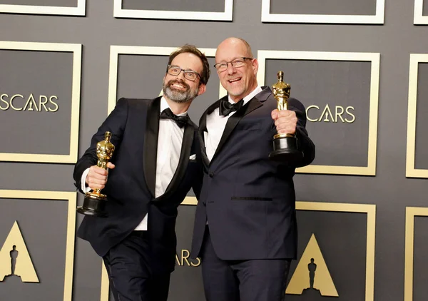 Andrew Buckland Dan Michael Mccusker Academy Awards Press Room Yang — Stok Foto