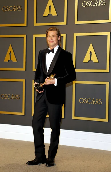 Schauspieler Brad Pitt Bei Der Oscar Verleihung Pressesaal Dolby Theatre — Stockfoto