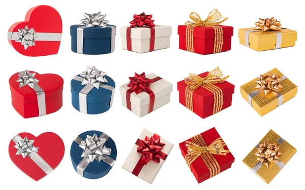 Múltiples cajas de regalo y diferentes vistas —  Fotos de Stock