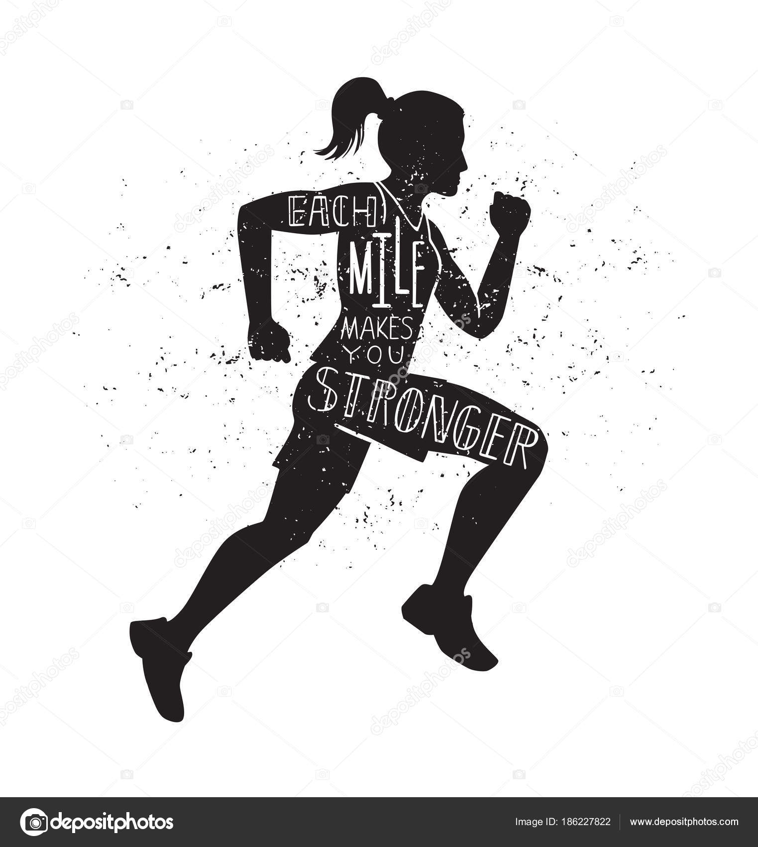 Cada Quilometro Torna Mais Forte Ilustracao Letras Vetoriais Com Uma Vetor De Stock C Aninata 186227822