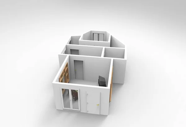 Квартира 3d концепції — стокове фото
