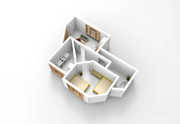 平的 3d 概念 — 图库照片