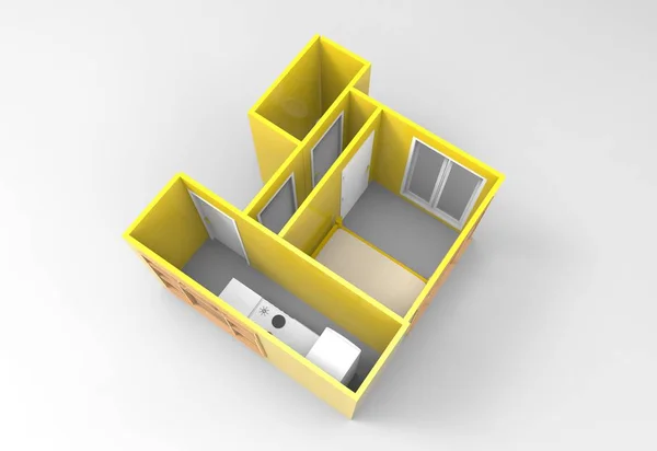 3D rendering wnętrz — Zdjęcie stockowe