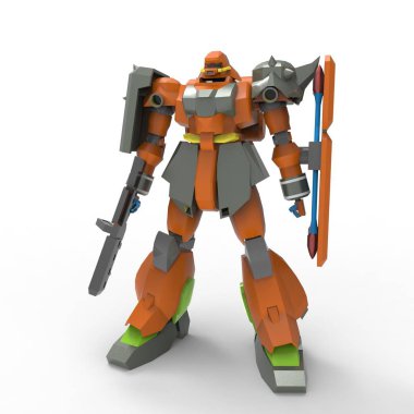 Bir blender aracı kullanılarak oluşturulan robotların 3d render