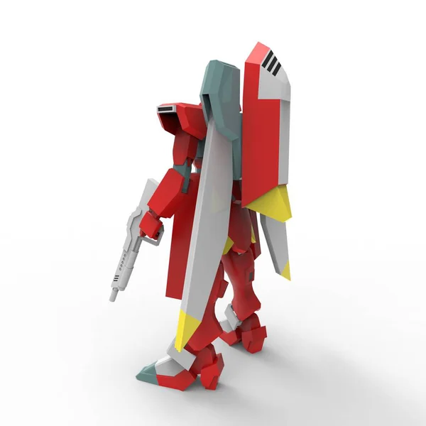 ブレンダーツールを使用して作成されたロボットの3Dレンダリング — ストック写真