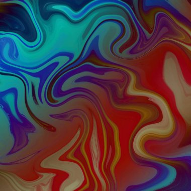 Yağlı boya çizgileri olan sıvı soyut arkaplan