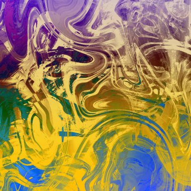 Yağlı boya çizgileri olan sıvı soyut arkaplan