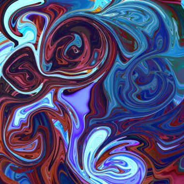 Yağlı boya çizgileri olan sıvı soyut arkaplan