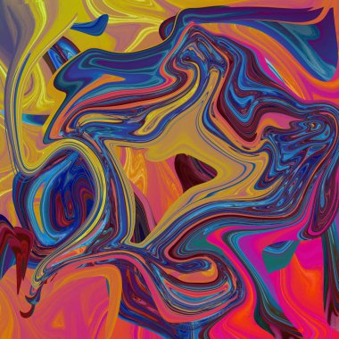 Yağlı boya çizgileri olan sıvı soyut arkaplan