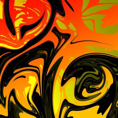 Yağlı boya çizgileri olan sıvı soyut arkaplan