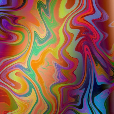 Yağlı boya çizgileri olan sıvı soyut arkaplan