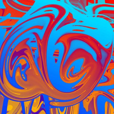 Yağlı boya çizgileri olan sıvı soyut arkaplan