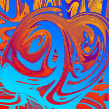 Yağlı boya çizgileri olan sıvı soyut arkaplan