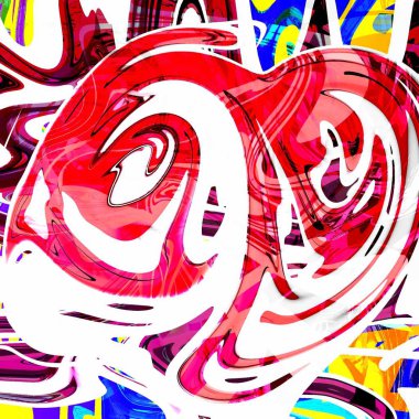 Yağlı boya çizgileri olan sıvı soyut arkaplan