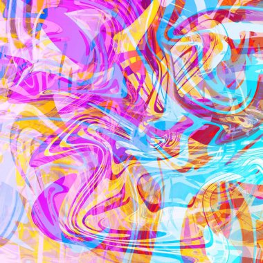 Yağlı boya çizgileri olan sıvı soyut arkaplan