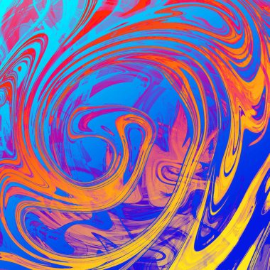 Yağlı boya çizgileri olan sıvı soyut arkaplan