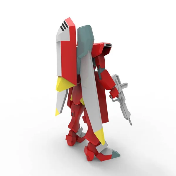 3D renderização de robôs criados usando uma ferramenta de liquidificador — Fotografia de Stock