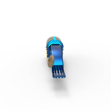 Manzaranın arka planında duran bilim kurgu-meka askeri. Yeşil ve gri renkli metali olan askeri fütürist robot. Mekanik bir pilot tarafından kontrol ediliyor. Kazınmış metal zırh robotu. Mekanik savaşı. 3d oluşturma