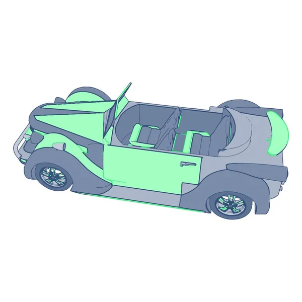 Auto auf weißem Hintergrund - Vektor-Illustration. — Stockvektor