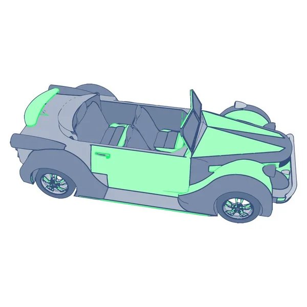 Coche sobre fondo blanco - ilustración vectorial . — Vector de stock