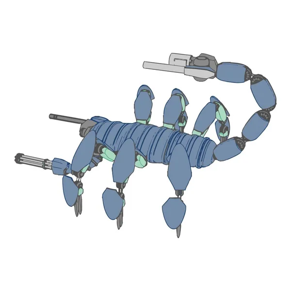 Sci-fi mecha voják stojí. Vojenský futuristický robot — Stockový vektor