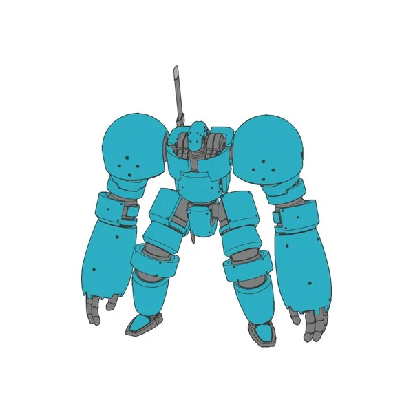 Vector illustration. Mecha in isolated color background. For t-shirt design, poster, sticker. — ストックベクタ