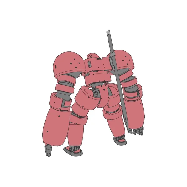 Vector illustration. Mecha in isolated color background. For t-shirt design, poster, sticker. — 스톡 벡터