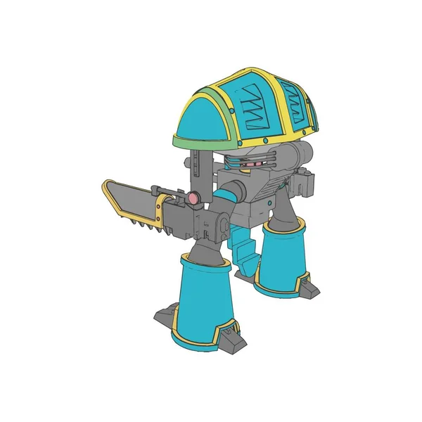 Vector illustration. Mecha in isolated color background. For t-shirt design, poster, sticker. — 스톡 벡터