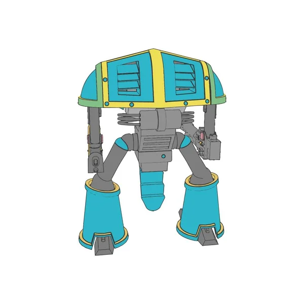 Vector illustration. Mecha in isolated color background. For t-shirt design, poster, sticker. — 图库矢量图片