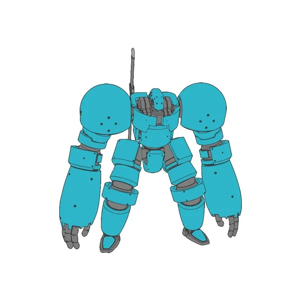 Vector illustration. Mecha in isolated color background. For t-shirt design, poster, sticker. — 图库矢量图片