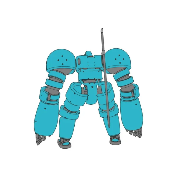 Vector illustration. Mecha in isolated color background. For t-shirt design, poster, sticker. — ストックベクタ