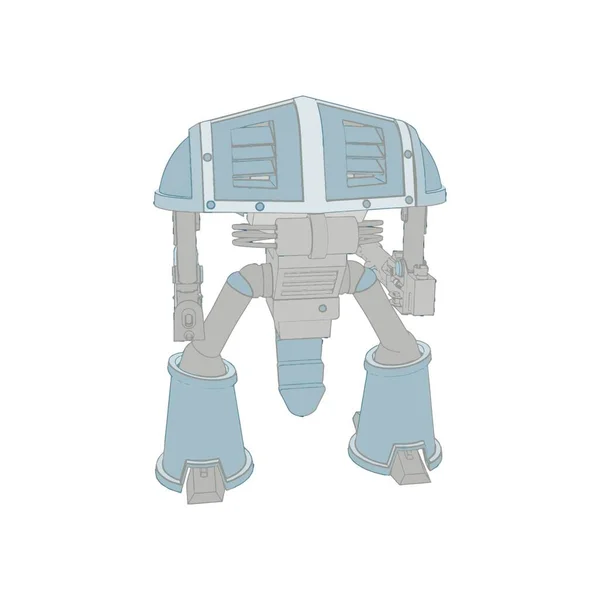 Vector illustration. Mecha in isolated color background. For t-shirt design, poster, sticker. — 스톡 벡터