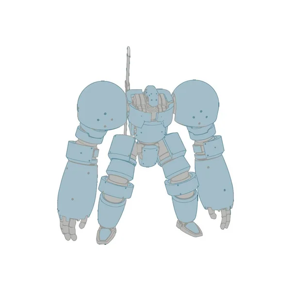 Vector illustration. Mecha in isolated color background. For t-shirt design, poster, sticker. — 스톡 벡터
