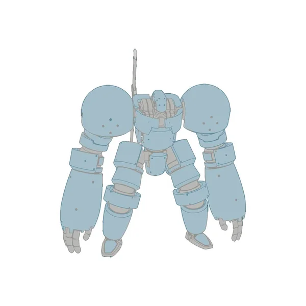 Vector illustration. Mecha in isolated color background. For t-shirt design, poster, sticker. — ストックベクタ