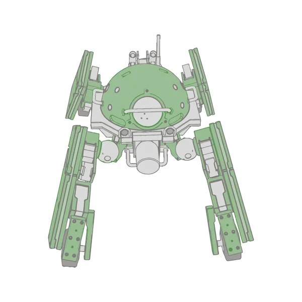 Ilustracja wektora. Mecha w odosobnionym tle. Do projektowania koszulki, plakatu, naklejki. — Wektor stockowy