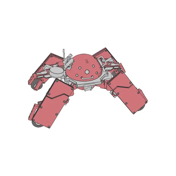 Vektorillustration. Mecha i isolerad bakgrund. För t-shirt design, affisch, klistermärke. — Stock vektor