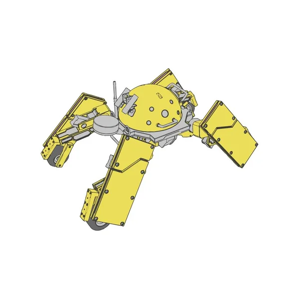 Vektorová ilustrace. Mecha v izolovaném pozadí. Design trička, plakát, samolepka. — Stockový vektor